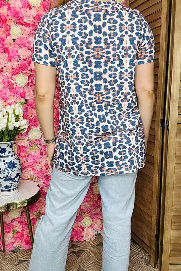 Women's t-shirt wholesale w/GOD BLESS THE COWBOYS Leopard prints XCH11957 IS15